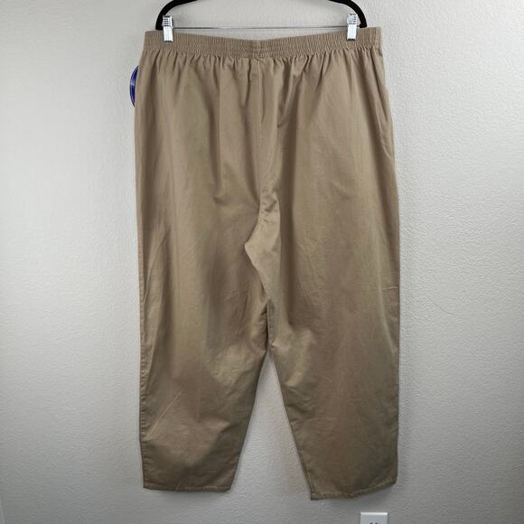 Cascade Blues Khaki Tan Pull On Elastic Waist High-Rise Pants NWT Plus 24W Short - Picture 11 of 11